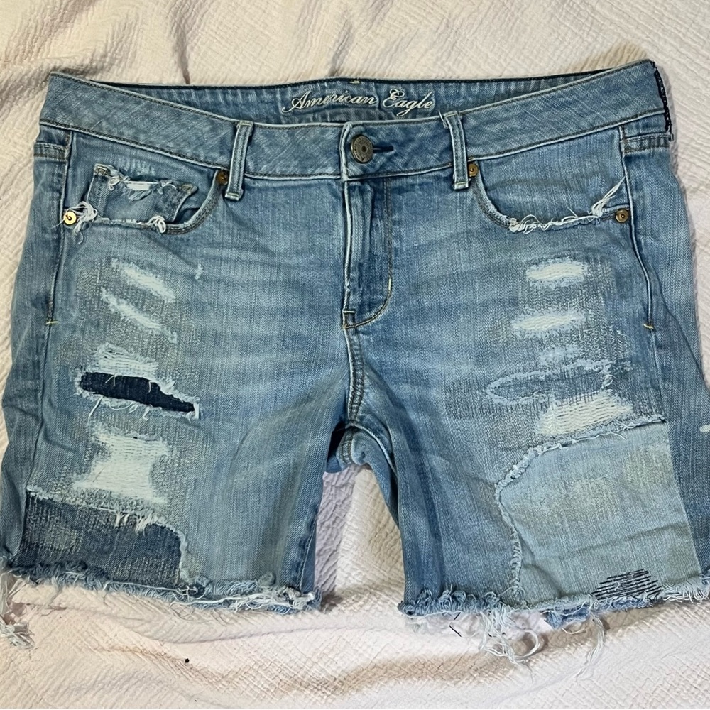 American Eagle Patchwork Cut-Off Shorts 14